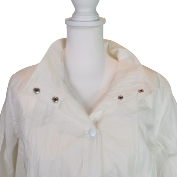 Tudor Court White Lightweight Rain Jacket Windbreaker Snap Front Large - Picture 6 of 11